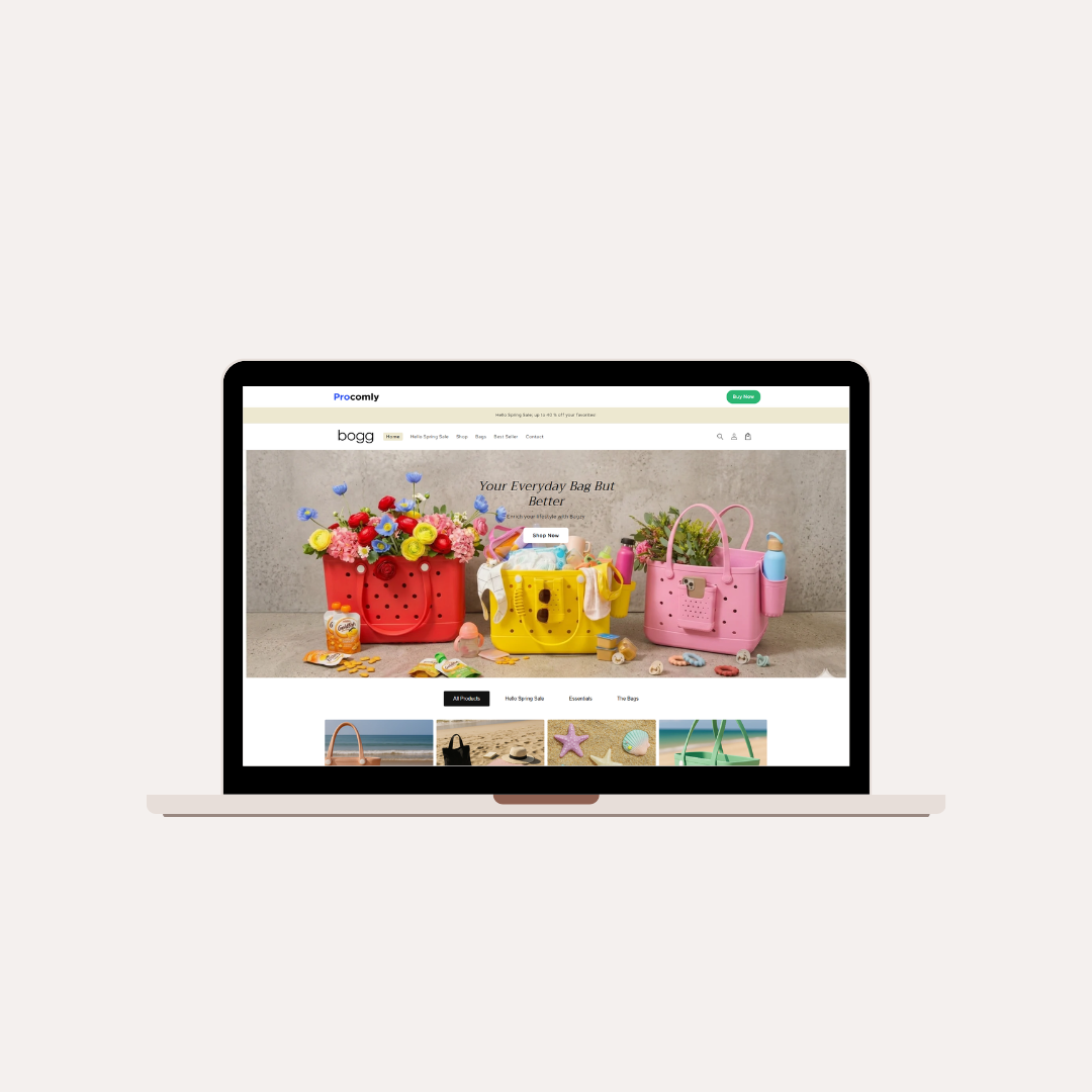 Boggbagss – Prebuilt Shopify Store for Women’s Trendy Beach & Everyday Bags